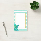 Blauwgroen en witte strepen met Waterverf Succulen Post-it® Notes (Kantoor)