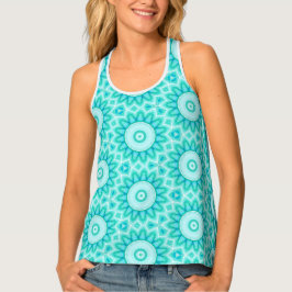 Blauwgroen en witte Tanktop voor vrouwen