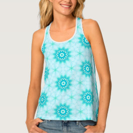 Blauwgroen en witte Tanktop voor vrouwen