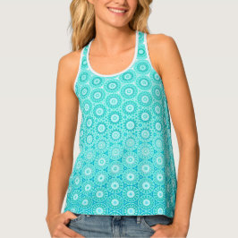 Blauwgroen en witte Tanktop voor vrouwen