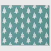 Blauwgroen en witte tinnen kerst cadeaupapier (Vlak)