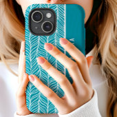 Blauwgroen en witte visgraat gepersonaliseerde naa Case-Mate iPhone case