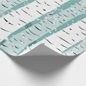 Blauwgroen en witte vogelboom in de winterkunst cadeaupapier (Hoek)