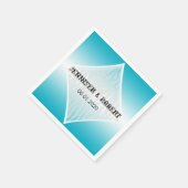 Blauwgroen en witte Zebra Diamond bruiloft servet (Hoek)