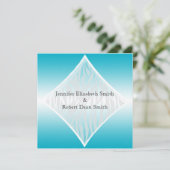 Blauwgroen en witte Zebra Diamond Weddenschap Kaart (Staand voorkant)