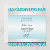 Blauwgroen en witte Zebra Diamond Weddenschap Kaart (Achterkant)