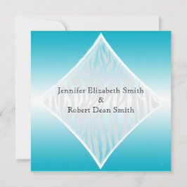 Blauwgroen en witte Zebra Diamond Weddenschap Kaart