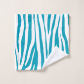 Blauwgroen en witte zebrapatroonkeramiek bad handdoek (Wasdoekje)