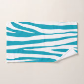 Blauwgroen en witte zebrapatroonkeramiek bad handdoek (Handdoek)