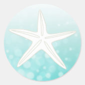 Blauwgroen en witte zeesterren Stickers (Voorkant)