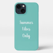Blauwgroen en witte zomervirussen alleen Typografi iPhone Hoesje (Achterkant)