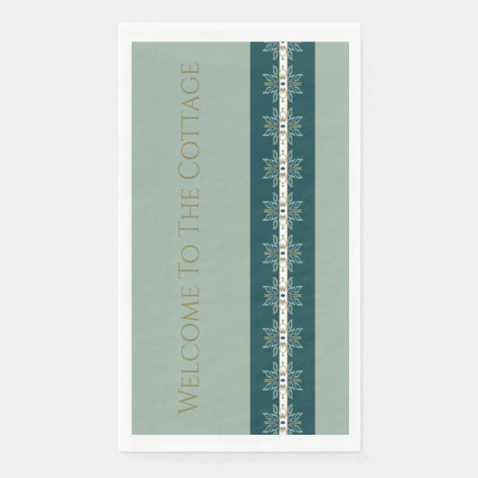 Blauwgroen en zacht groen servet (Voorkant)