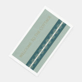 Blauwgroen en zacht groen servet (Hoek)