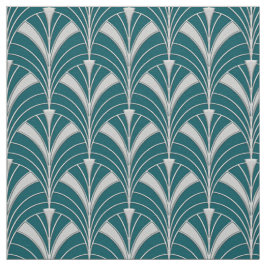 Blauwgroen en zilver Art Deco Stijl Stof