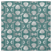 Blauwgroen en zilver het Patroon van Shell van de  Stof (Swatch)