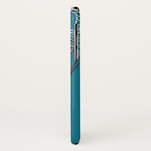 Blauwgroen en zilver Mandala Elegant Minimal Moroc Case-Mate iPhone Case (Achterkant/links)