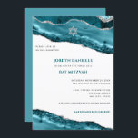 Blauwgroen en Zilveren Agate Border, Bar Mitzvah Kaart<br><div class="desc">Dit moderne ontwerp is voorzien van een prachtige blauwgroen en zilveren glitterige rand en uw aangepaste tekst op de voor- en achterkant indien nodig. Gebruik de vorm van de sjabloon om jouw tekst toe te voegen. De geavanceerde het uitgeven menu's, die door "te kiezen verder"worden betreden, zullen u toestaan om...</div>