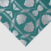 Blauwgroen en zilveren Decoupage van het Patroon v Tissuepapier (Detail)