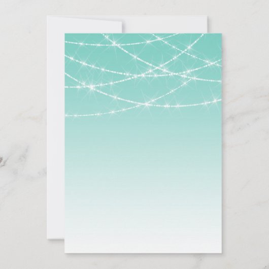 Blauwgroen en zilveren glitter koppels doucheuitno kaart (Achterkant)