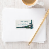 Blauwgroen en zilveren kerstAdresetiketten Etiket (Insitu)