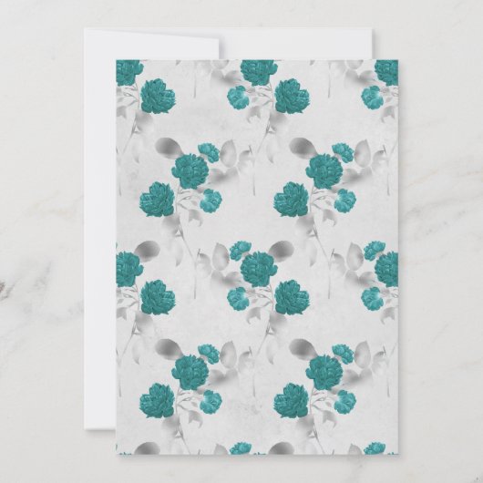 Blauwgroen en zilveren stelletjes kaart (Achterkant)