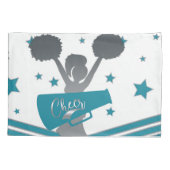 Blauwgroen en zilveren sterren, de heer Cheer-leid Kussensloop (Achterkant)