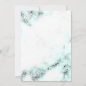 Blauwgroen en Zilvermarmer Bridal Shower-uitnodigi Kaart (Achterkant)