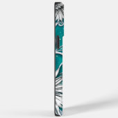 Blauwgroen en Zilvermatige Abstracte bloemen Case-Mate iPhone Case (Achterkant / Rechts)
