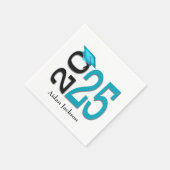 Blauwgroen en zwart 2025 Afstuderen met naam Servet (Hoek)