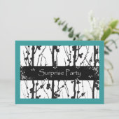 Blauwgroen en Zwart All Occasion Verrassingsfeest Kaart (Staand voorkant)