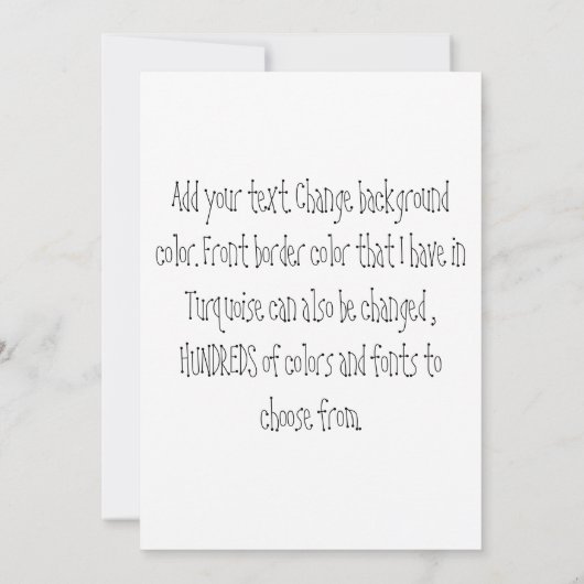 Blauwgroen en Zwart All Occasion Verrassingsfeest Kaart (Achterkant)