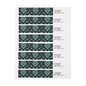 Blauwgroen en zwart  Damaspatroon (Vel)