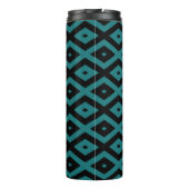 Blauwgroen en zwart diamantpatroon thermosbeker (Achterkant)