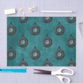 Blauwgroen en zwart Horloge Patroon Tissuepapier (Craft)