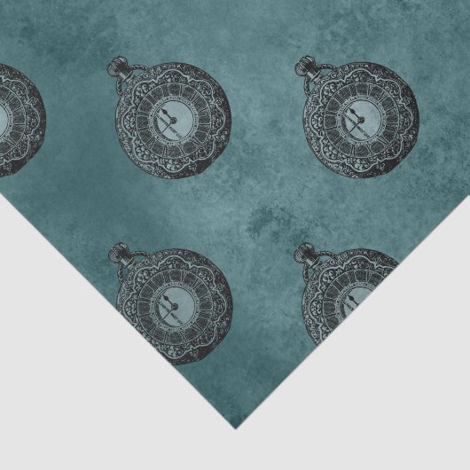 Blauwgroen en zwart Horloge Patroon Tissuepapier (Detail)