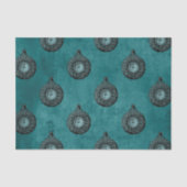 Blauwgroen en zwart Horloge Patroon Tissuepapier (Voorkant)