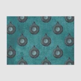 Blauwgroen en zwart Horloge Patroon Tissuepapier