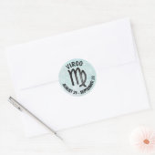 Blauwgroen en zwart Horoscoop teken Maagd Symbool Ronde Sticker (Envelop)