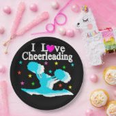 BLAUWGROEN EN ZWART IK HOU VAN CHEERLEADERPAPIEREN PAPIEREN BORDJE (Feest)