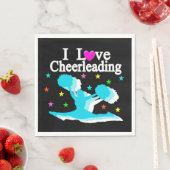 BLAUWGROEN EN ZWART IK HOU VAN CHEERLEADERPAPIEREN SERVET (Insitu)