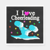 BLAUWGROEN EN ZWART IK HOU VAN CHEERLEADERPAPIEREN SERVET (Voorkant)