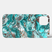 Blauwgroen en zwart marmer vloeibare kunst Case-Mate iPhone case (Achterkant (horizontaal))