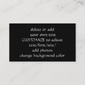 Blauwgroen en zwart met monogram visitekaartje (Achterkant)