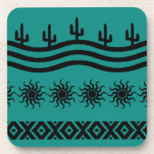 Blauwgroen en zwart model - zuidwestontwerp bier onderzetter (Voorkant)