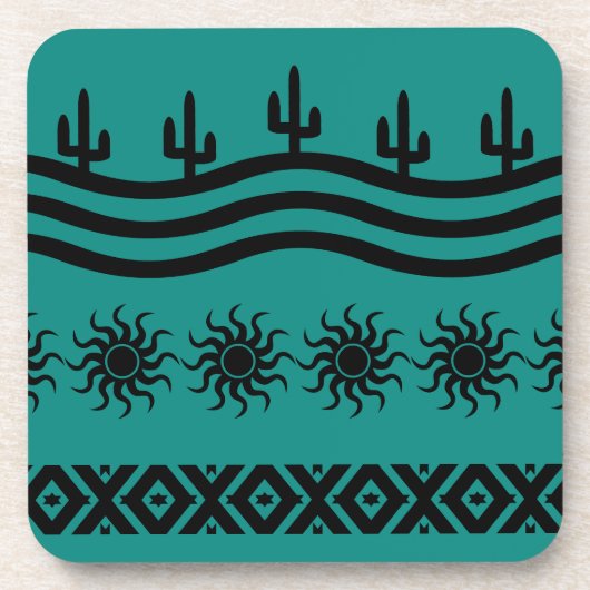 Blauwgroen en zwart model - zuidwestontwerp bier onderzetter (Voorkant)