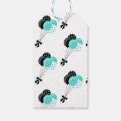 Blauwgroen en zwart Prettige feestdagen Cadeaulabel (Achterkant)