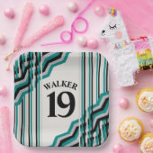 Blauwgroen en zwart, speciaal papier Bord (Feest)