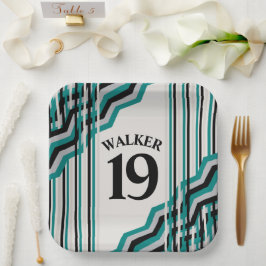 Blauwgroen en zwart, speciaal papier Bord