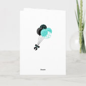 Blauwgroen en zwart Vrouw Prettige feestdagen foto Kaart (Achterkant)