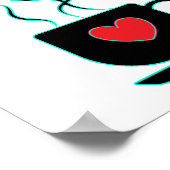 Blauwgroen en zwart-witteken voor keuken poster (Hoek)